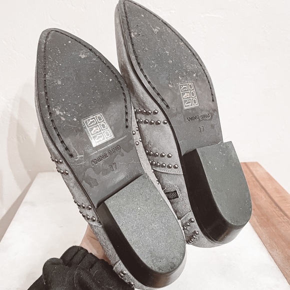 ANINE BING Charlie Low Ankle Boots Gray Suede Studded 37 7 - Picture 8 of 9